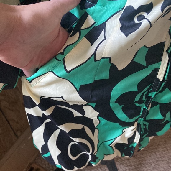 Monte Milano Spring Jacket Womens Small Floral 3/4 Sleeves Black Green White NWT - Picture 5 of 12